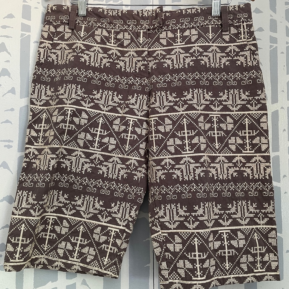 Cake Couture Brown Cotton with Embroidery Shorts size Large